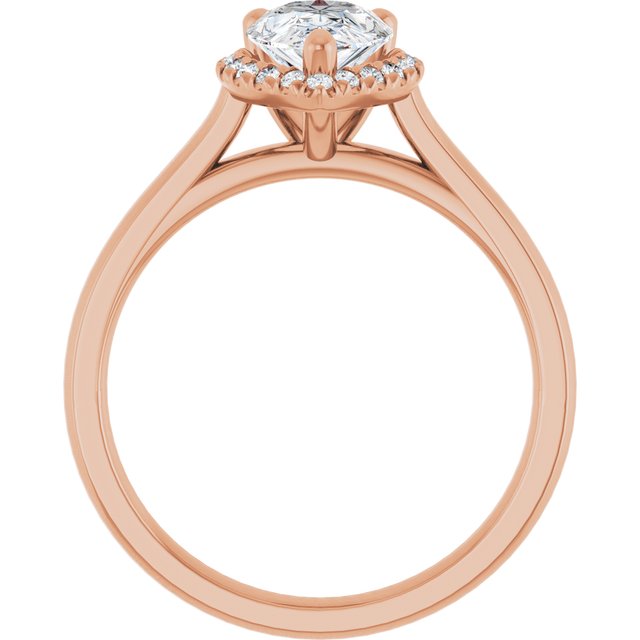 French-Set Halo-Style Engagement Ring