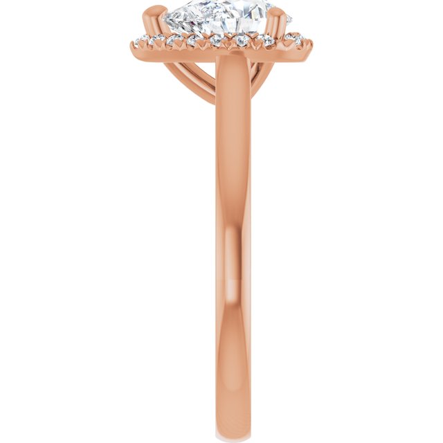 French-Set Halo-Style Engagement Ring