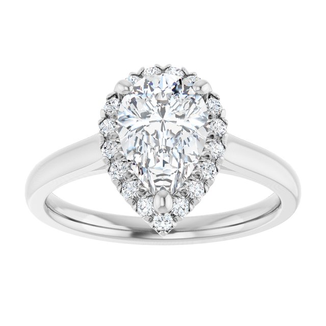 French-Set Halo-Style Engagement Ring