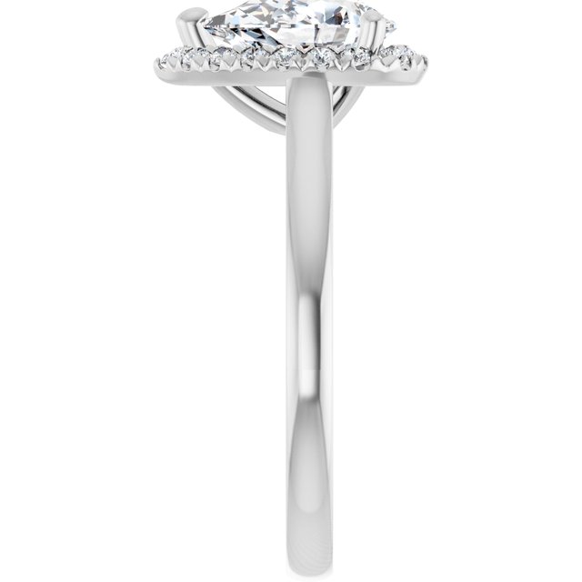 French-Set Halo-Style Engagement Ring