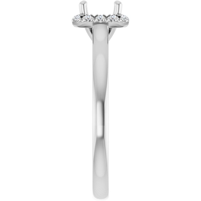 French-Set Halo-Style Engagement Ring