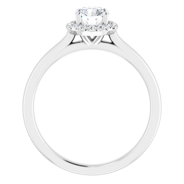 French-Set Halo-Style Engagement Ring