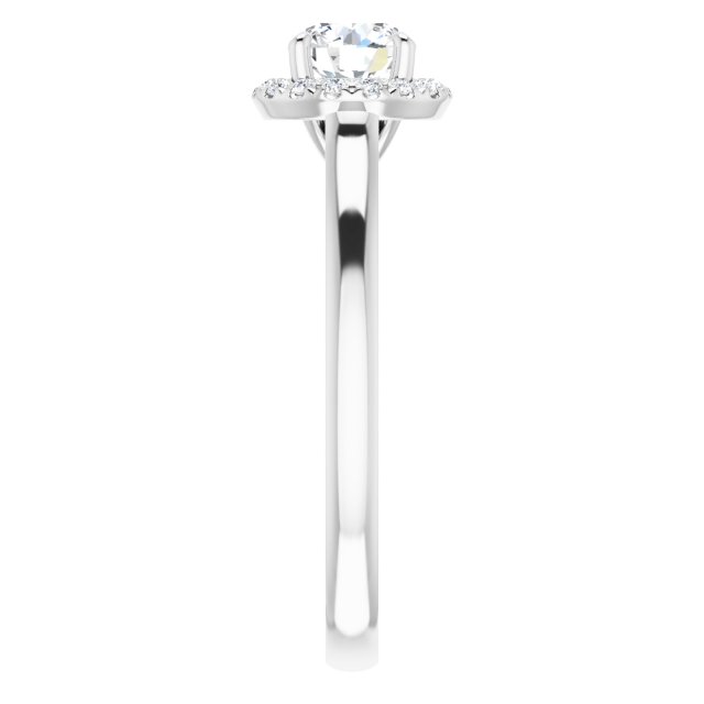 French-Set Halo-Style Engagement Ring