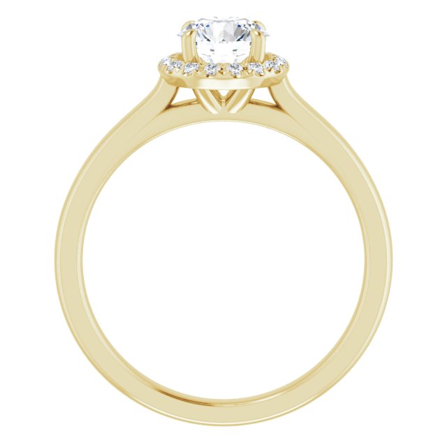 French-Set Halo-Style Engagement Ring