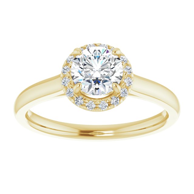 French-Set Halo-Style Engagement Ring