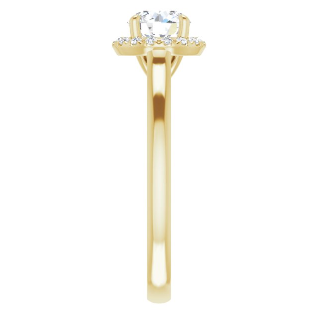 French-Set Halo-Style Engagement Ring