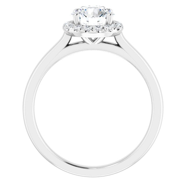 French-Set Halo-Style Engagement Ring