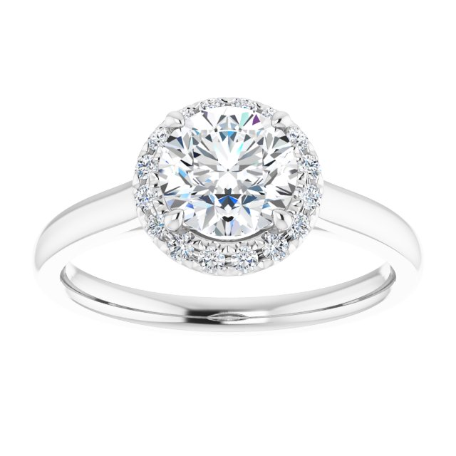 French-Set Halo-Style Engagement Ring