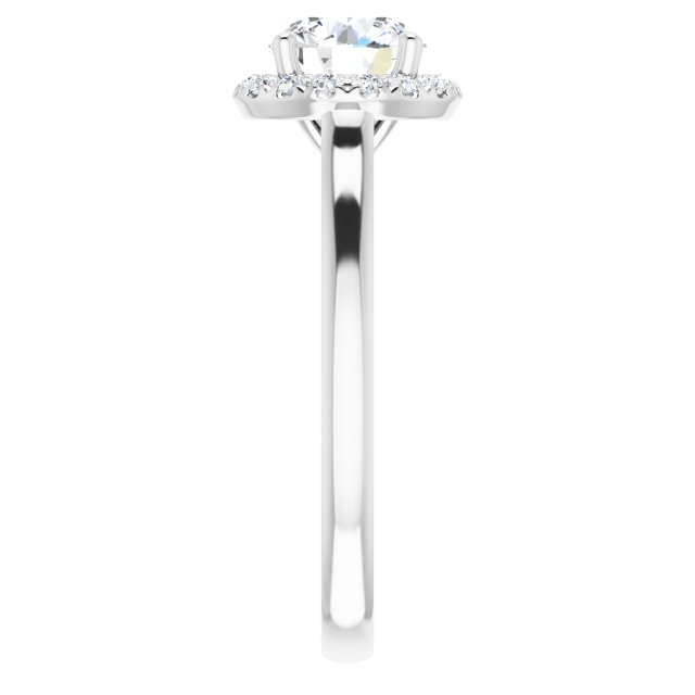 French-Set Halo-Style Engagement Ring