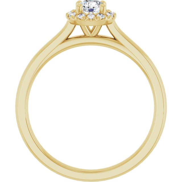 French-Set Halo-Style Engagement Ring