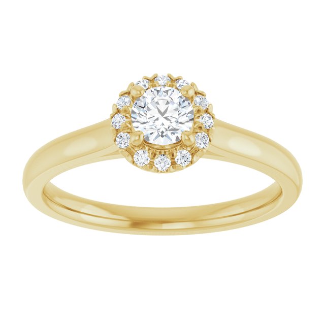 French-Set Halo-Style Engagement Ring