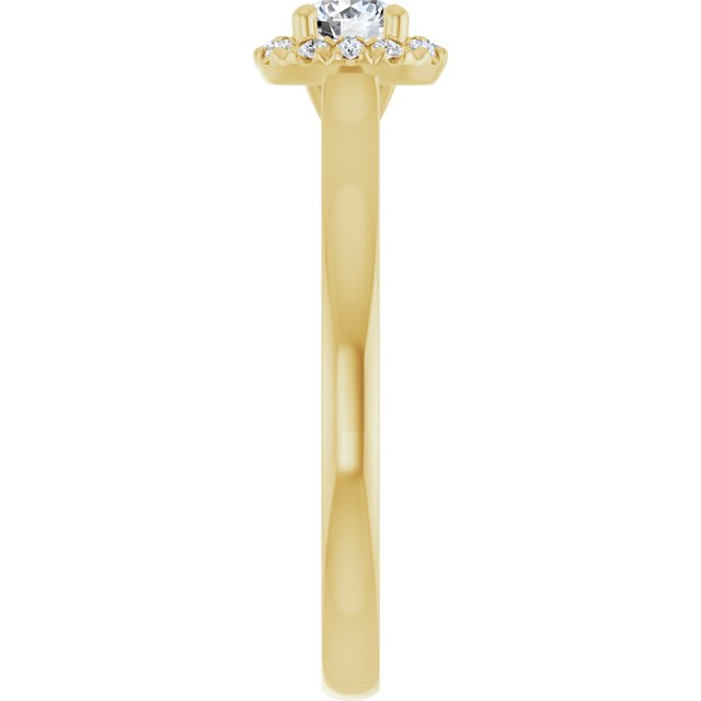 French-Set Halo-Style Engagement Ring
