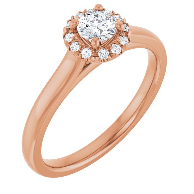 French-Set Halo-Style Engagement Ring