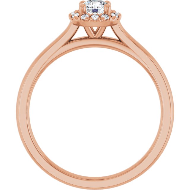French-Set Halo-Style Engagement Ring