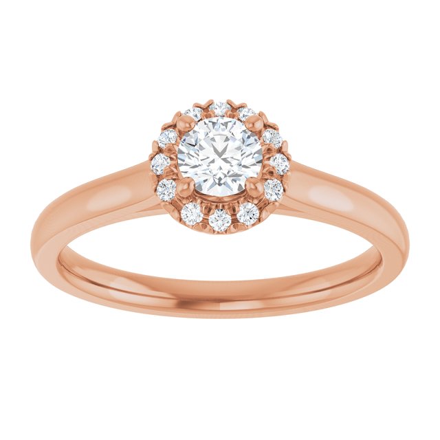 French-Set Halo-Style Engagement Ring