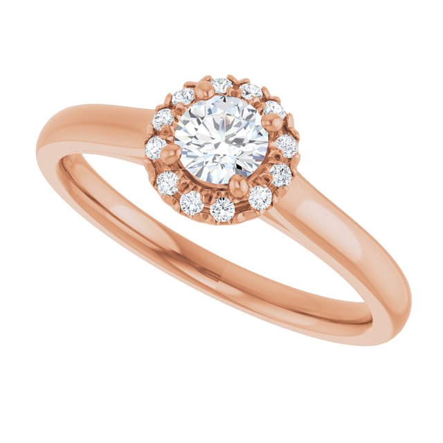 French-Set Halo-Style Engagement Ring