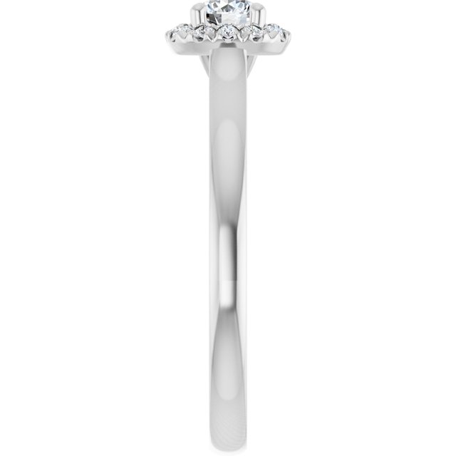 French-Set Halo-Style Engagement Ring