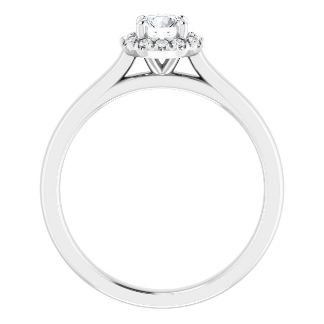 French-Set Halo-Style Engagement Ring