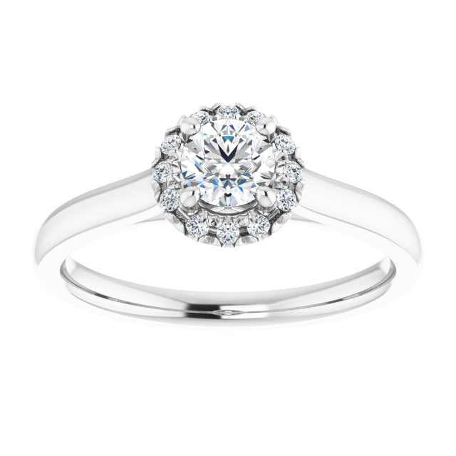 French-Set Halo-Style Engagement Ring