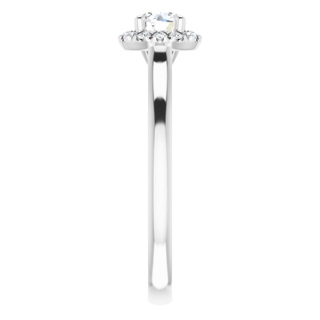 French-Set Halo-Style Engagement Ring