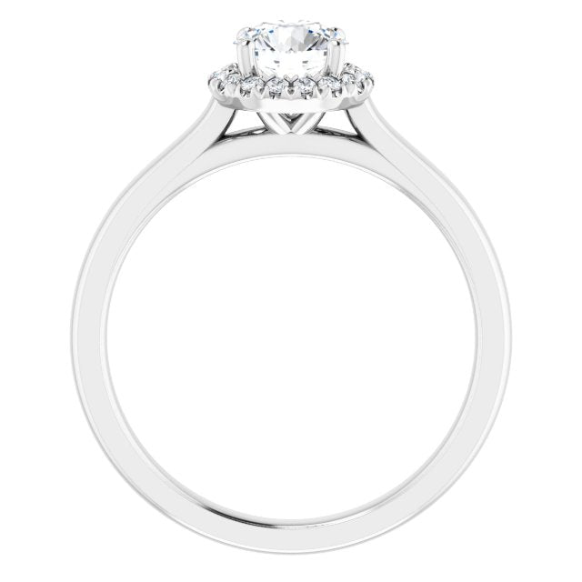 French-Set Halo-Style Engagement Ring