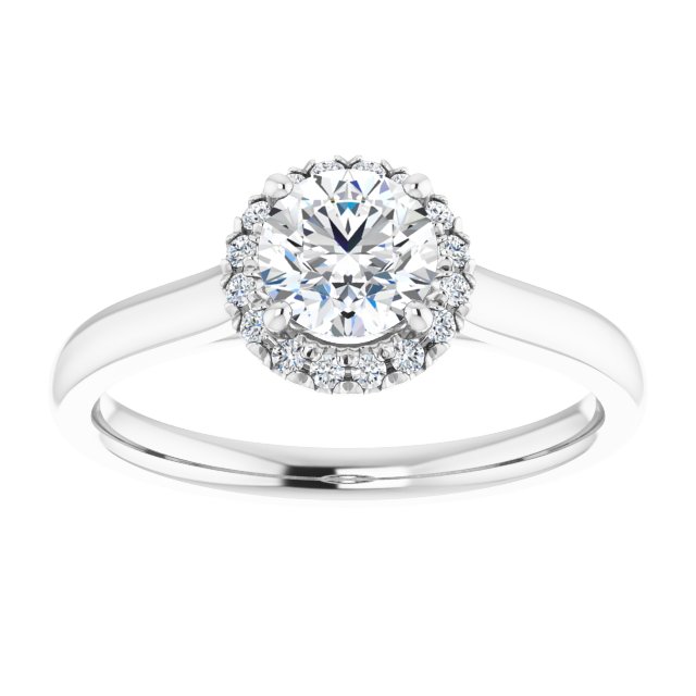 French-Set Halo-Style Engagement Ring