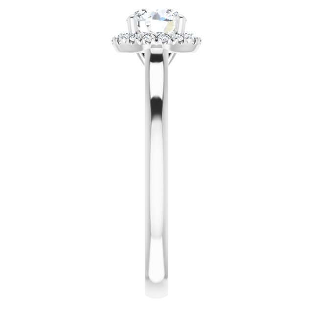 French-Set Halo-Style Engagement Ring