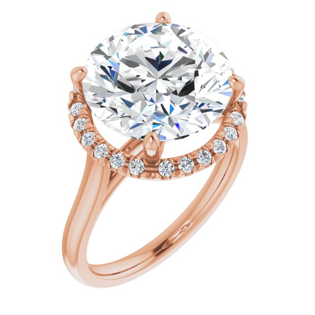 French-Set Halo-Style Engagement Ring