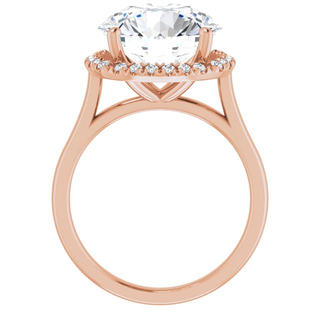 French-Set Halo-Style Engagement Ring