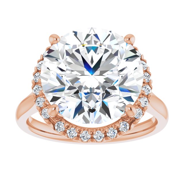 French-Set Halo-Style Engagement Ring