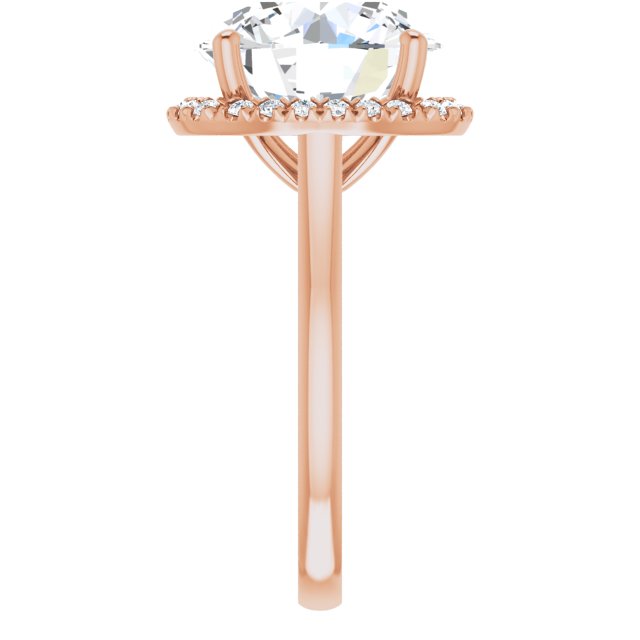 French-Set Halo-Style Engagement Ring
