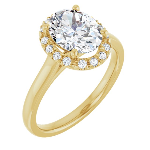 French-Set Halo-Style Engagement Ring