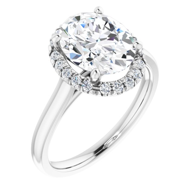 French-Set Halo-Style Engagement Ring