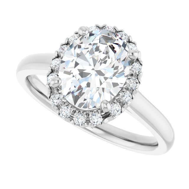French-Set Halo-Style Engagement Ring