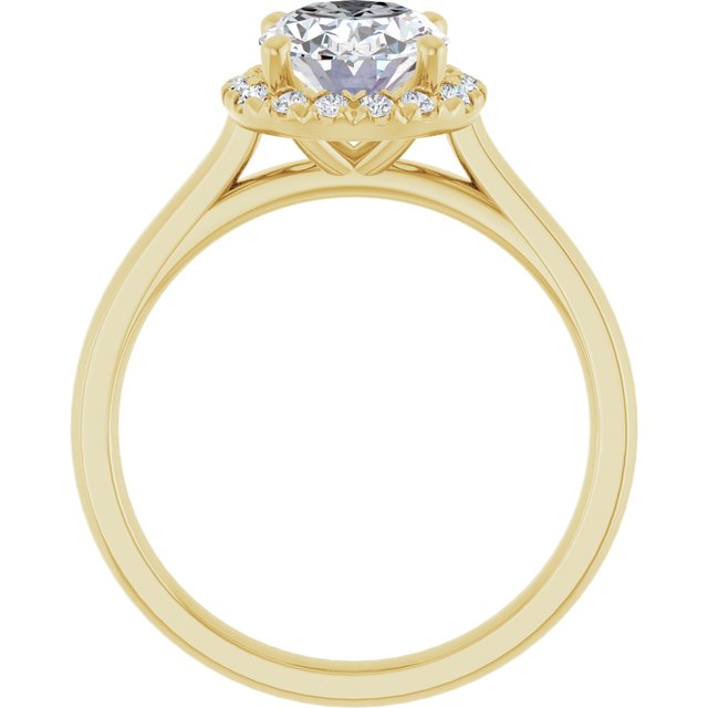French-Set Halo-Style Engagement Ring
