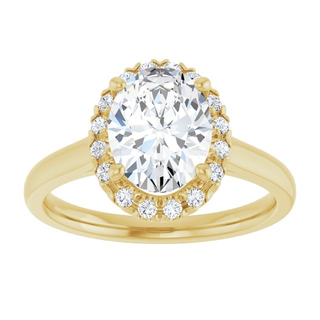 French-Set Halo-Style Engagement Ring