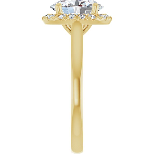 French-Set Halo-Style Engagement Ring
