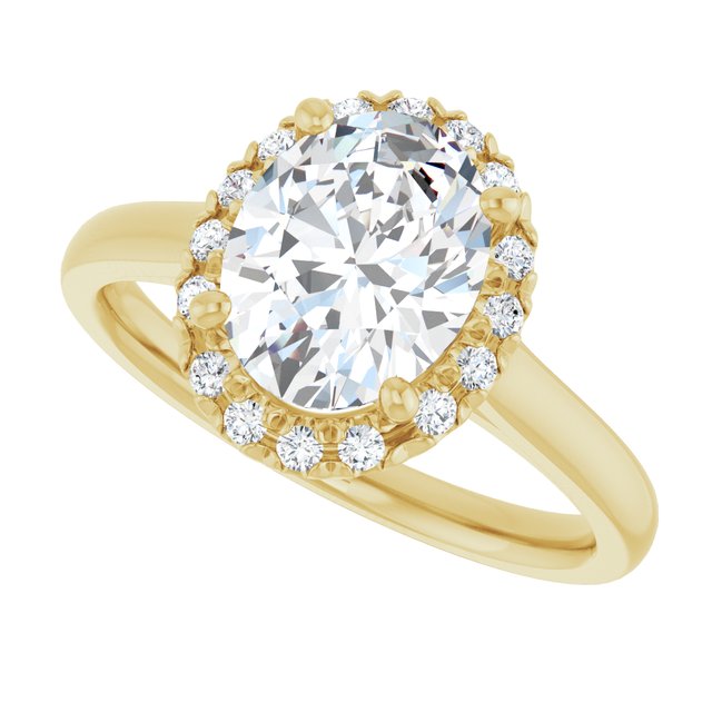French-Set Halo-Style Engagement Ring