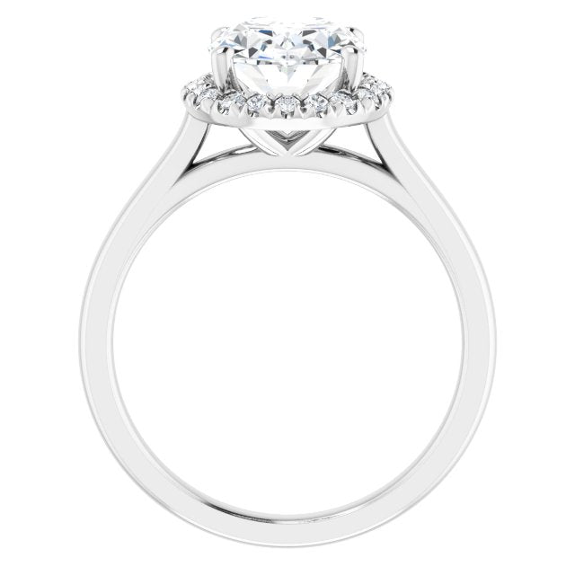French-Set Halo-Style Engagement Ring