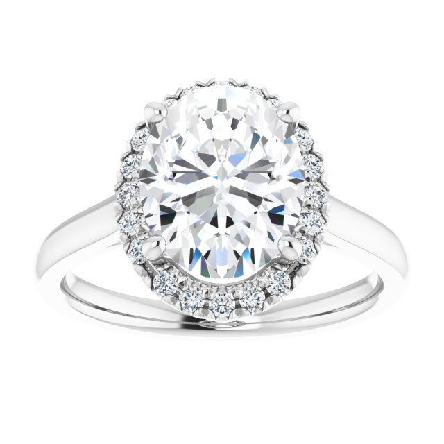 French-Set Halo-Style Engagement Ring