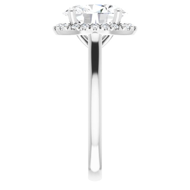 French-Set Halo-Style Engagement Ring