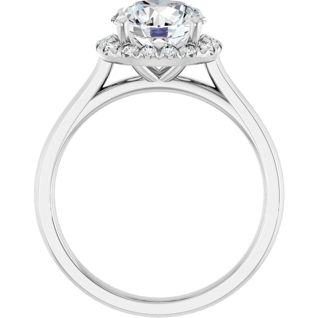 French-Set Halo-Style Engagement Ring