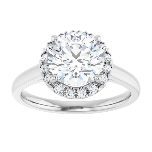 French-Set Halo-Style Engagement Ring