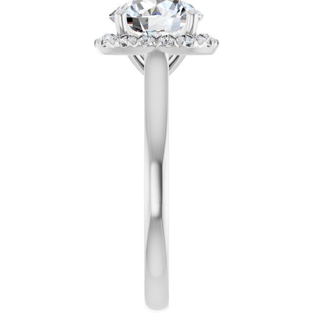 French-Set Halo-Style Engagement Ring