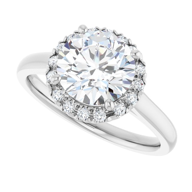 French-Set Halo-Style Engagement Ring