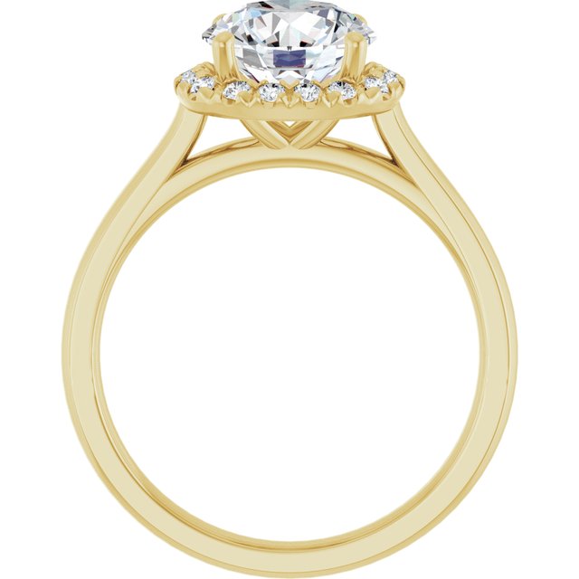 French-Set Halo-Style Engagement Ring
