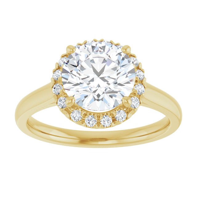 French-Set Halo-Style Engagement Ring