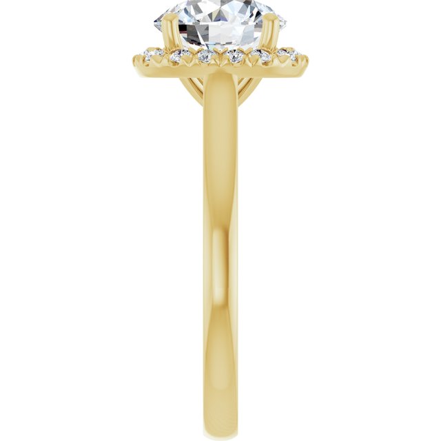 French-Set Halo-Style Engagement Ring