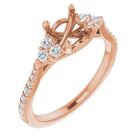 French-Set Engagement Ring