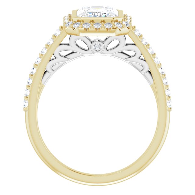 Bezel-Set Halo-Style Engagement Ring
